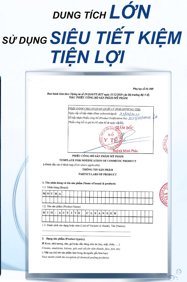 Sữa Rửa Mặt MOCHA Bio Active Cleanser 300ml – Làm Sạch Dịu Nhẹ, Cấp Ẩm Cho Da Nhạy Cảm