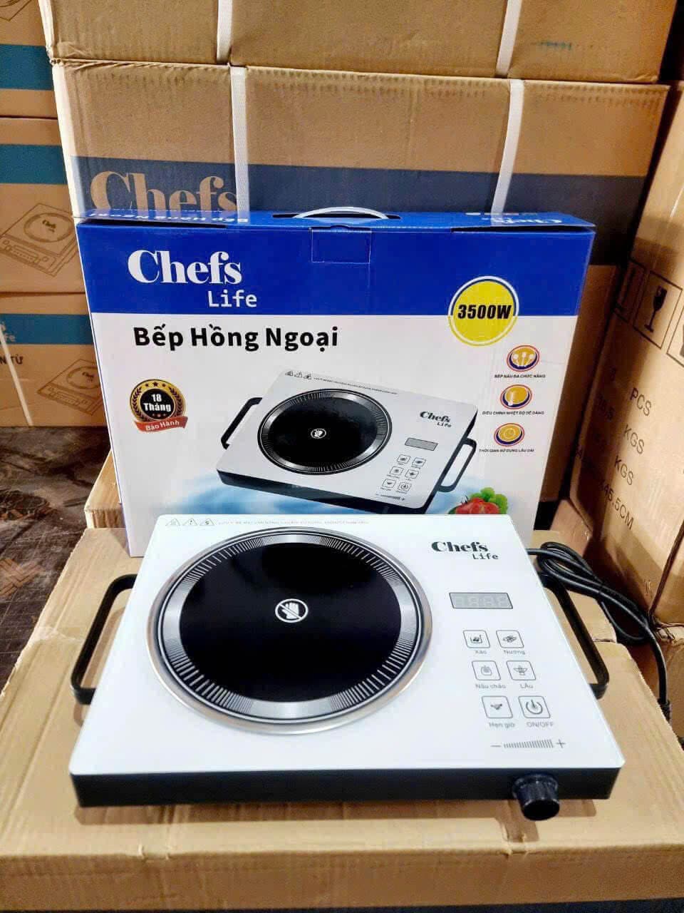 Bếp Hồng Ngoại Cảm Ứng Chefs-Lite 3500W – Mặt Kính Cường Lực, Không Kén Nồi, Có Hẹn Giờ
